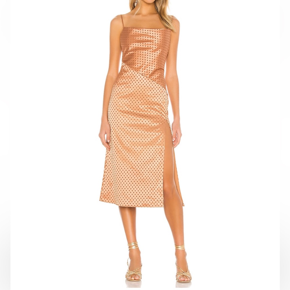 MAJORELLE Isadora Maxi Dress in Copper Rose. Worn Once